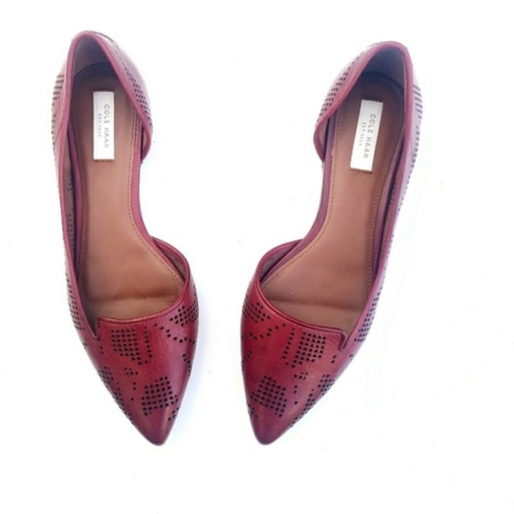 Cole Haan Maroon Pointed Toe Flats